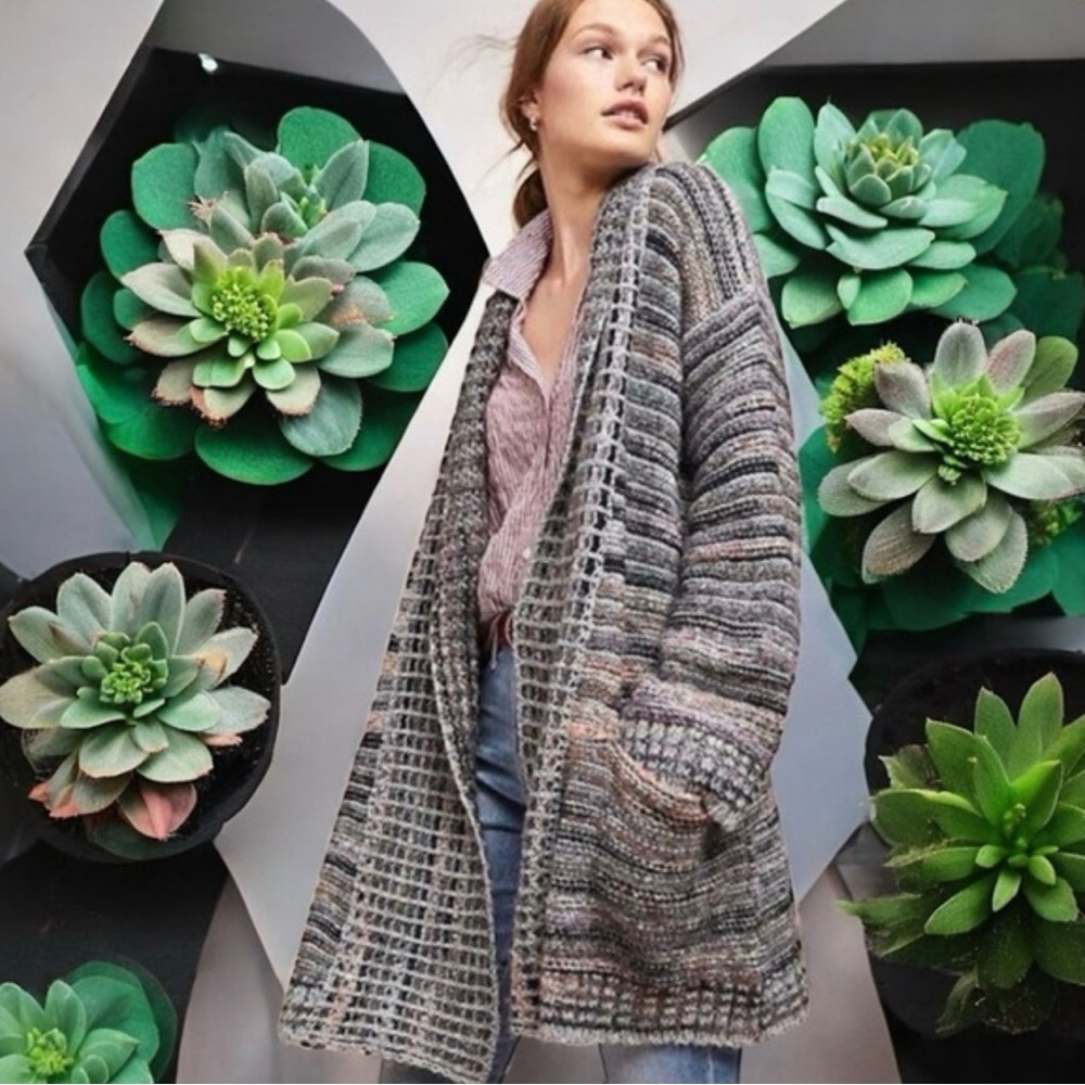 Anthropologie Akemi+Kin Wool/Alpaca Blend Long Cardigan Size S Made Italy 0076